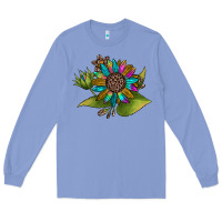 Colony Blue western sunflower Long Sleeve Tee - JahusDesignShop