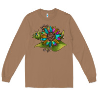 Toasted Coconut western sunflower Long Sleeve Tee - JahusDesignShop