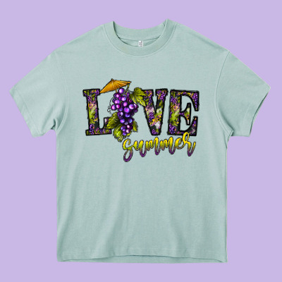 Love Summer Heavy Core Tee Designed By Cowhidedigitalart