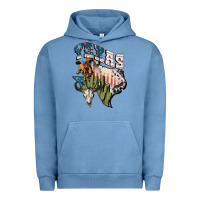 Pigment Pebble Blue Texas 4th of July Urban Hoodie - FaDigitalArtStudio