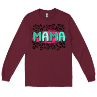 Burgundy mama leopard Long Sleeve Tee - MaliasSmallBusiness