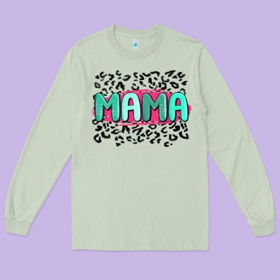 Mama Leopard Long Sleeve Tee Designed By Maliassmallbusiness