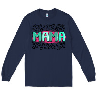 Navy mama leopard Long Sleeve Tee - MaliasSmallBusiness