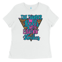White THE THUNDER ROLLS AND THE LIGHTNIN’ STRİKES Ladies Tee - JahusDesignShop