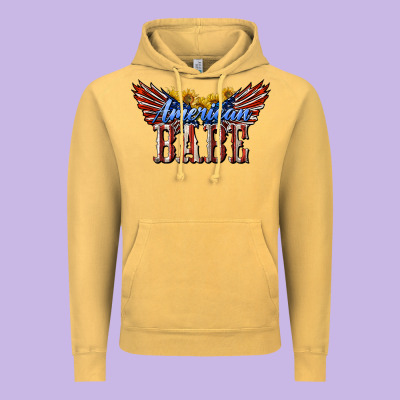 American Babe With Sunflowers Vintage Hoodie Designed By Lillyallendesigns