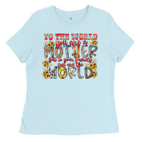 Baby Blue mother world Ladies Tee - RacoonDesign
