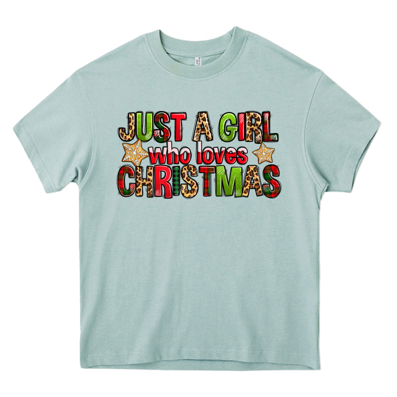 Just A Girl Who Loves Christmas With Cookies Heavy Core Tee by FaDigitalArtStudio | Teevron