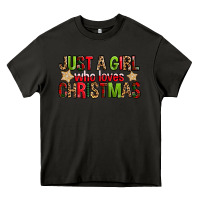 Asphalt just a girl who loves christmas with cookies Heavy Core Tee - FaDigitalArtStudio