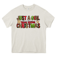 Cream just a girl who loves christmas with cookies Heavy Core Tee - FaDigitalArtStudio