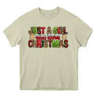 Mossy just a girl who loves christmas with cookies Heavy Core Tee - FaDigitalArtStudio
