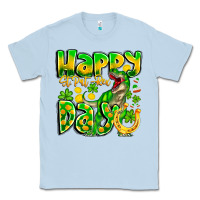 Dusty Blue Happy St Patricks Rex Day Classic Tee - CowhideDigitalArt