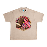 French Oak breast cancer ribbon and american football Urban Heavy Tee - MaliasSmallBusiness
