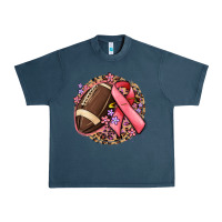 Midnight Navy breast cancer ribbon and american football Urban Heavy Tee - MaliasSmallBusiness