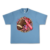 Pebble Blue breast cancer ribbon and american football Urban Heavy Tee - MaliasSmallBusiness