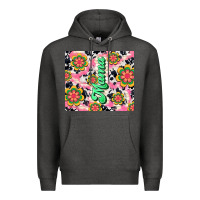 Charcoal Heather mama with hippie daisies Premium Hoodie - TumblerDesignByShophia