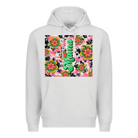 Dove Grey mama with hippie daisies Premium Hoodie - TumblerDesignByShophia
