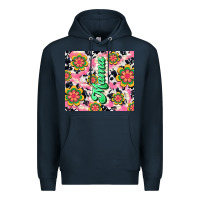 Navy mama with hippie daisies Premium Hoodie - TumblerDesignByShophia