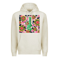 Oatmeal Heather mama with hippie daisies Premium Hoodie - TumblerDesignByShophia