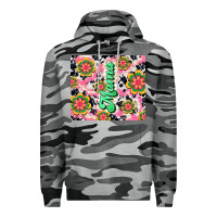 Slate Camo mama with hippie daisies Premium Hoodie - TumblerDesignByShophia