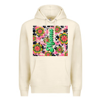 Tofu mama with hippie daisies Premium Hoodie - TumblerDesignByShophia