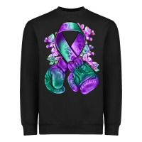 Black purple and green anal cancer with boxing gloves na Heavyweight Sweatshirt - NancyCooperArtShop