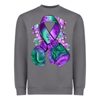 Storm purple and green anal cancer with boxing gloves na Heavyweight Sweatshirt - NancyCooperArtShop