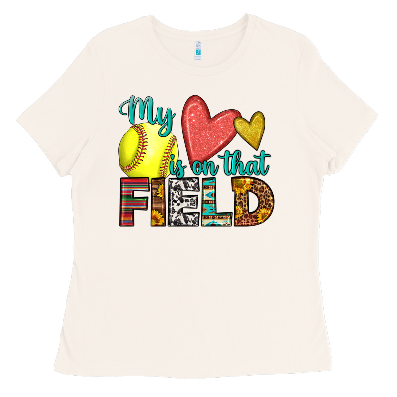 My Heart Is On That Field Softball Ladies Tee by HRA Design Shop | Teevron