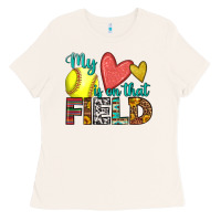 Bone my heart is on that field softball Ladies Tee - HRA Design Shop