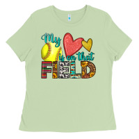 Matcha my heart is on that field softball Ladies Tee - HRA Design Shop
