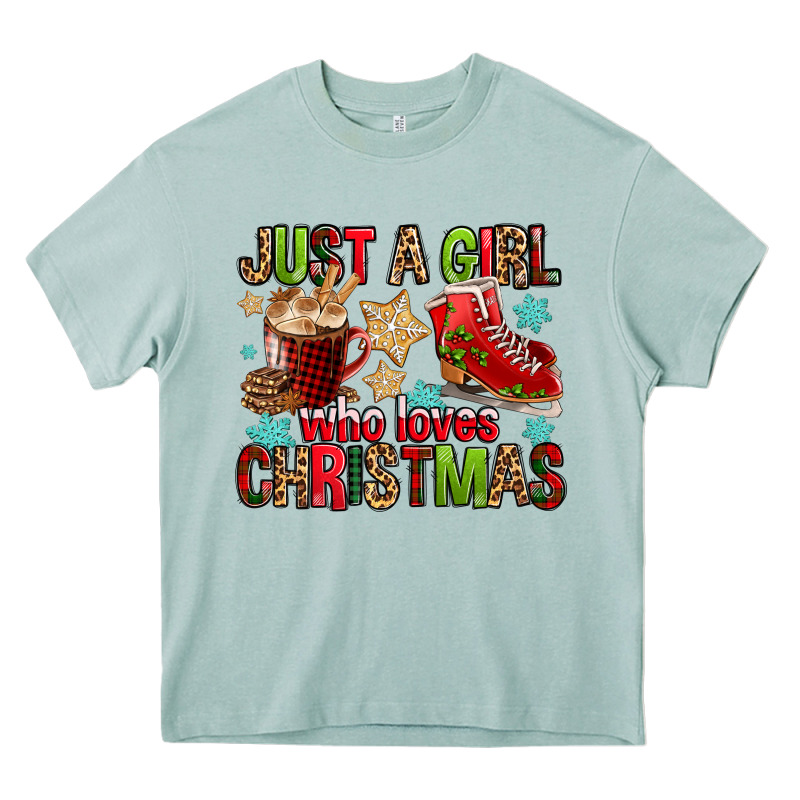 Just A Girl Who Loves Christmas Heavy Core Tee by FaDigitalArtStudio | Teevron