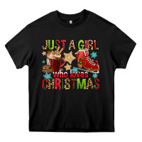 Black just a girl who loves christmas Heavy Core Tee - FaDigitalArtStudio