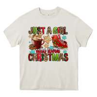 Cream just a girl who loves christmas Heavy Core Tee - FaDigitalArtStudio