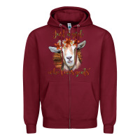 Burgundy Just a Girl Who Loves Goat Zipper Hoodie - Bettercallsaul