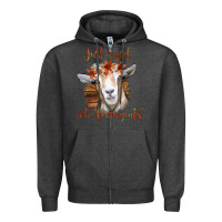 Charcoal Heather Just a Girl Who Loves Goat Zipper Hoodie - Bettercallsaul