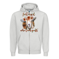 Dove Grey Just a Girl Who Loves Goat Zipper Hoodie - Bettercallsaul