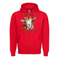 Red Just a Girl Who Loves Goat Zipper Hoodie - Bettercallsaul