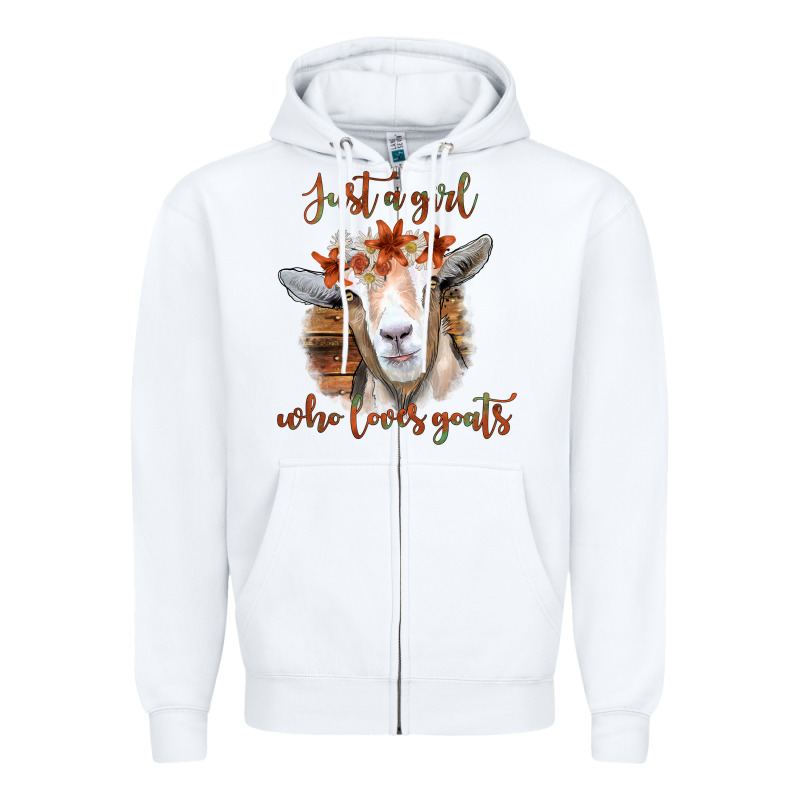 Just A Girl Who Loves Goat Zipper Hoodie by Bettercallsaul | Teevron