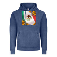 Vintage Denim mexican flag sunflowers and leopard coaster Vintage Hoodie - Jasminsmagicworld