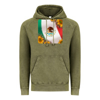 Vintage Olive mexican flag sunflowers and leopard coaster Vintage Hoodie - Jasminsmagicworld