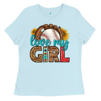 Baby Blue love my girl baseball Ladies Tee - HRA Design Shop