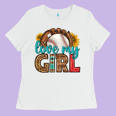 Love My Girl Baseball Ladies Tee Designed By Hra Design Shop