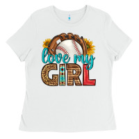 White love my girl baseball Ladies Tee - HRA Design Shop