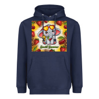 Navy sweet summer cute elephant Heavyweight Hoodie - TumblerDesignByShophia