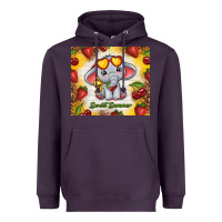 Plum sweet summer cute elephant Heavyweight Hoodie - TumblerDesignByShophia
