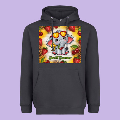 Sweet Summer Cute Elephant Heavyweight Hoodie Designed By Tumblerdesignbyshophia