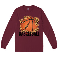 Burgundy custom name basketball Long Sleeve Tee - MaliasSmallBusiness