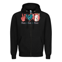 Black Peace Love Goats Zipper Hoodie - Bettercallsaul