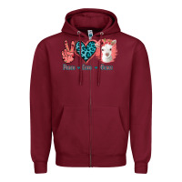 Burgundy Peace Love Goats Zipper Hoodie - Bettercallsaul