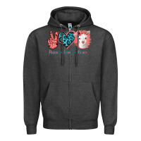 Charcoal Heather Peace Love Goats Zipper Hoodie - Bettercallsaul