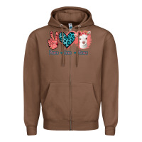Chestnut Peace Love Goats Zipper Hoodie - Bettercallsaul